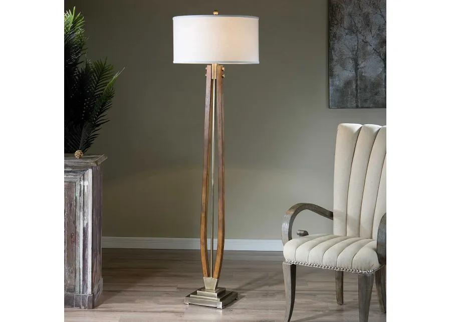 Boydton Burnished Wood Floor Lamp