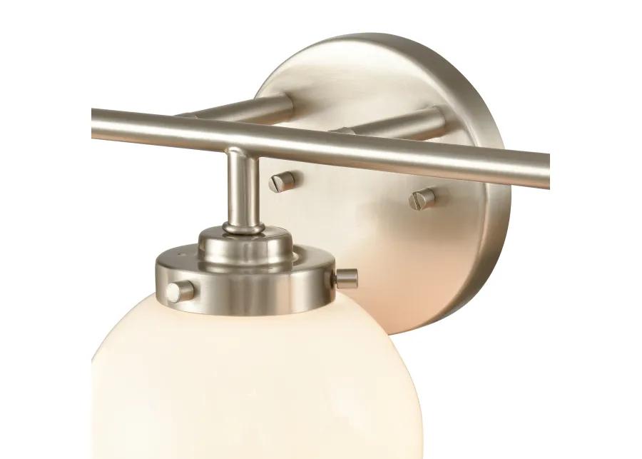 Fairbanks 22.75'' Wide 3-Light Vanity Light - Brushed Nickel and Opal