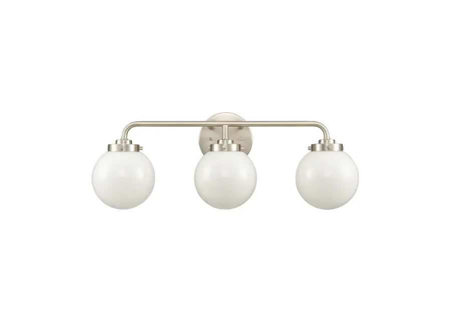 Fairbanks 22.75'' Wide 3-Light Vanity Light - Brushed Nickel and Opal