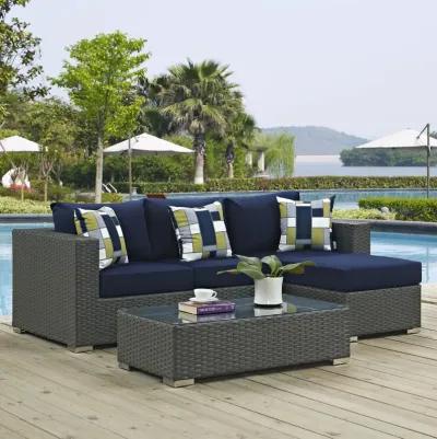 Sojourn 3 Piece Outdoor Patio Sunbrella® Sectional Set