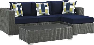 Sojourn 3 Piece Outdoor Patio Sunbrella® Sectional Set