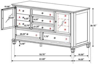 Sandy Beach Storage Bedroom Set with Sleigh Headboard