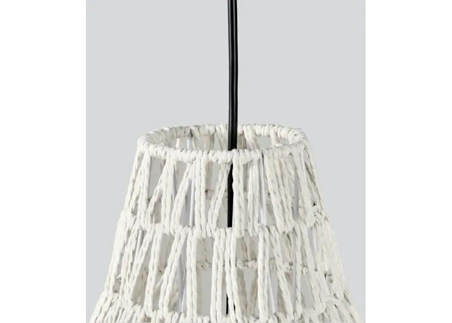 Quaid 1-Light Woven White Pendant By Kosas Home