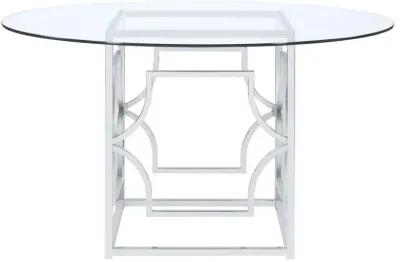 Starlight Round Glass Top Dining Table Clear and Chrome