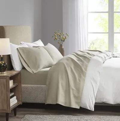 Madison Park 3M Microcell Khaki Luxurious Brushed Microfiber Deep Pocket Sheet Set