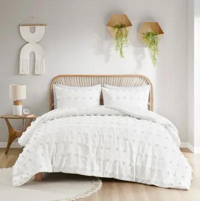 Intelligent Design Lucy Ivory Clip Jacquard Comforter Set