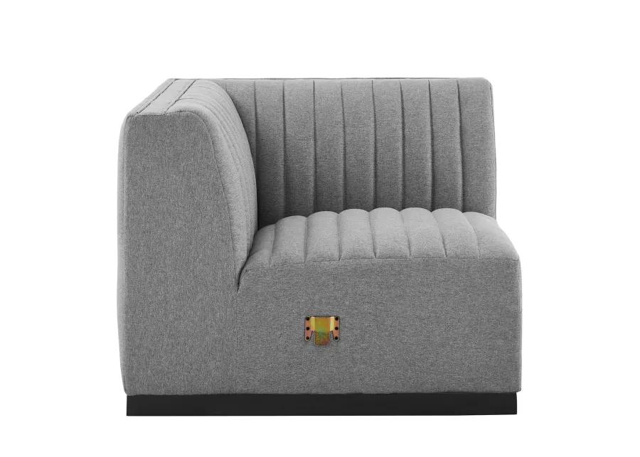 Conjure Channel Tufted Upholstered Fabric Left Corner Chair