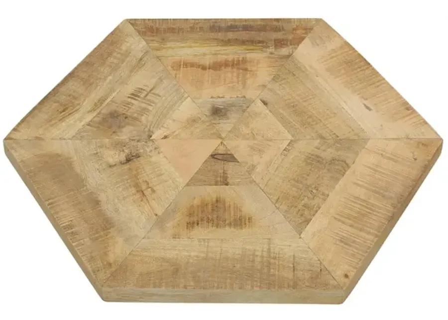 Adger 2-piece Hexagon Nesting Tables Natural and Black