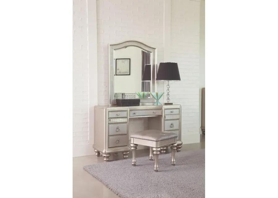 Bling Game 9-drawer Vanity Desk Metallic Platinum