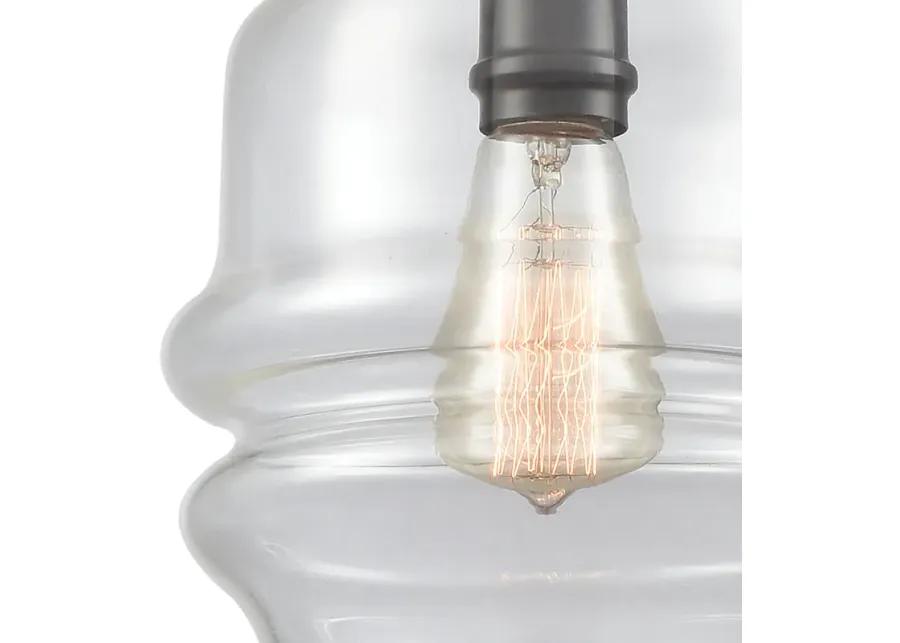 Zumbia 1-Light Mini Pendant in Oil Rubbed Bronze with Clear Glass