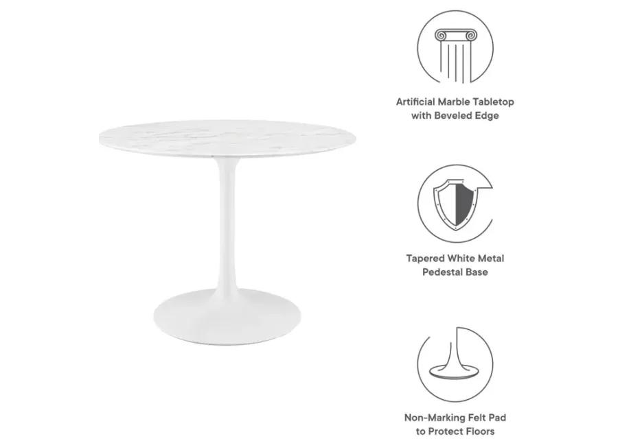 Lippa 40" Round Artificial Marble Dining Table