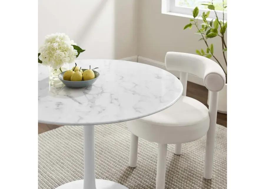 Lippa 40" Round Artificial Marble Dining Table