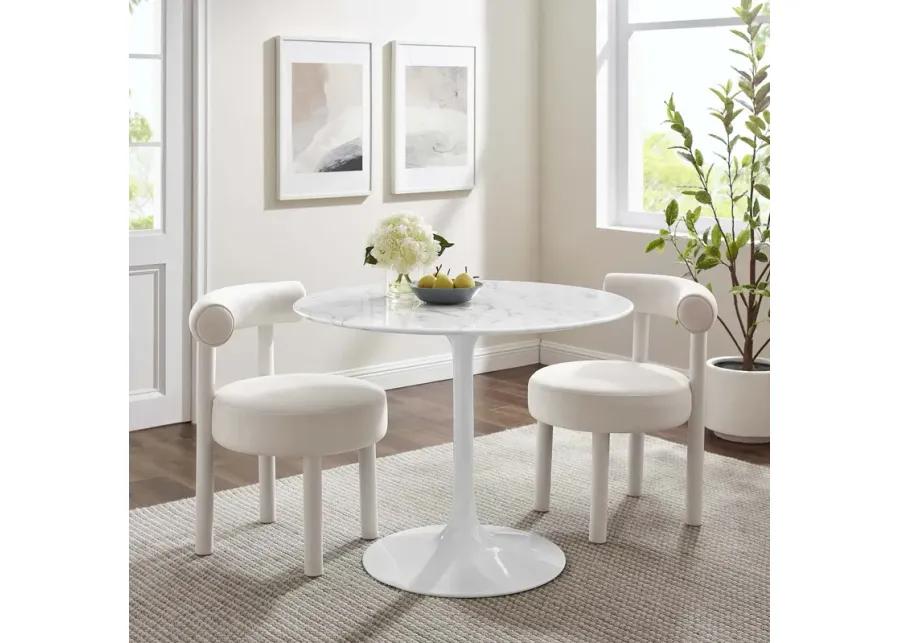 Lippa 40" Round Artificial Marble Dining Table