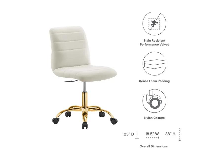 Ripple Armless Performance Velvet Office Chair