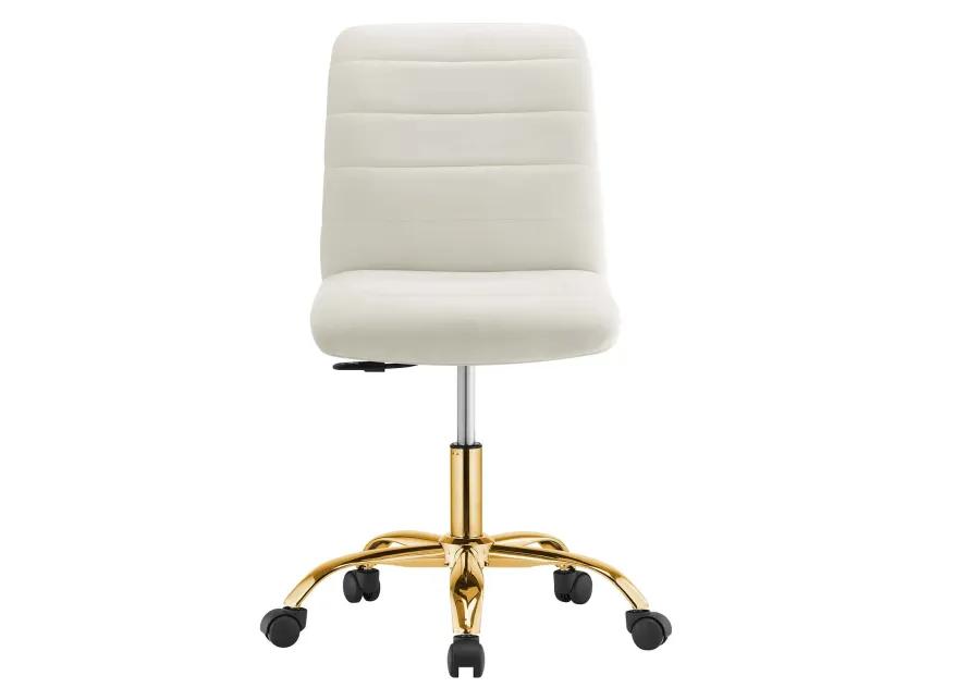 Ripple Armless Performance Velvet Office Chair