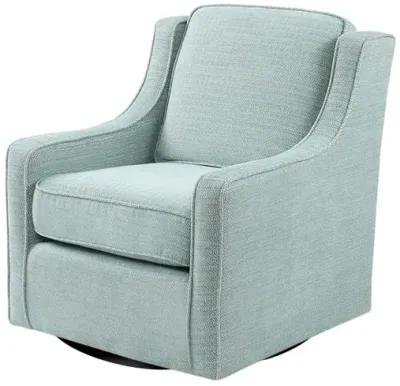 Madison Park Harris Dusty Aqua Chenille Swivel Chair