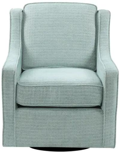 Madison Park Harris Dusty Aqua Chenille Swivel Chair