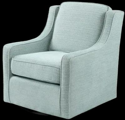 Madison Park Harris Dusty Aqua Chenille Swivel Chair