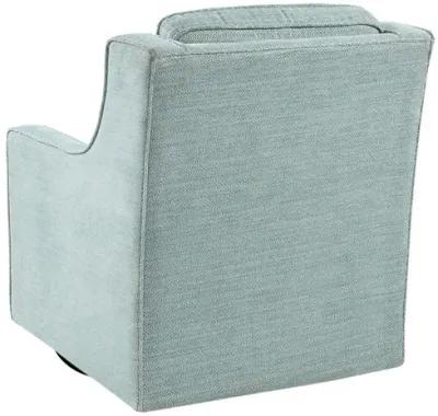 Madison Park Harris Dusty Aqua Chenille Swivel Chair