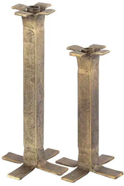 Splay Candleholder - Medium Aged Brass