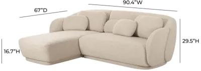 Misty Cream Boucle Sectional - LAF