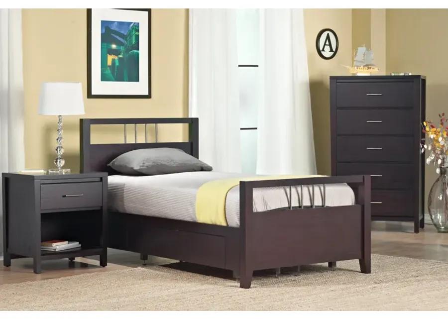 Nevis Twin-size Platform Storage Bed in Espresso