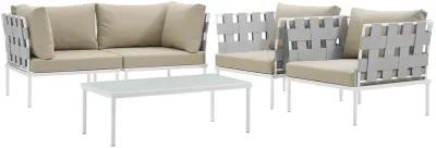 Harmony 5  Piece Outdoor Patio Aluminum Sectional Sofa Set