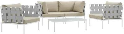 Harmony 5  Piece Outdoor Patio Aluminum Sectional Sofa Set