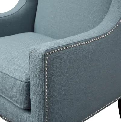 Madison Park Barton Blue Wing Chair