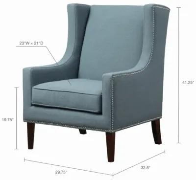 Madison Park Barton Blue Wing Chair