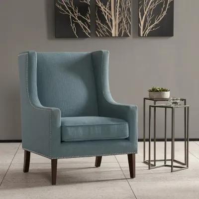 Madison Park Barton Blue Wing Chair