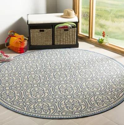 LINDEN 134 Collection LND134M-6R Blue / Creme 6'-7" X 6'-7" Round