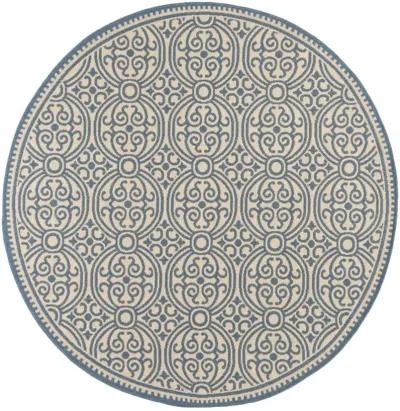 LINDEN 134 Collection LND134M-6R Blue / Creme 6'-7" X 6'-7" Round