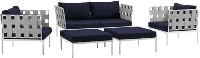 Harmony 5 Piece Outdoor Patio Aluminum Sectional Sofa Set