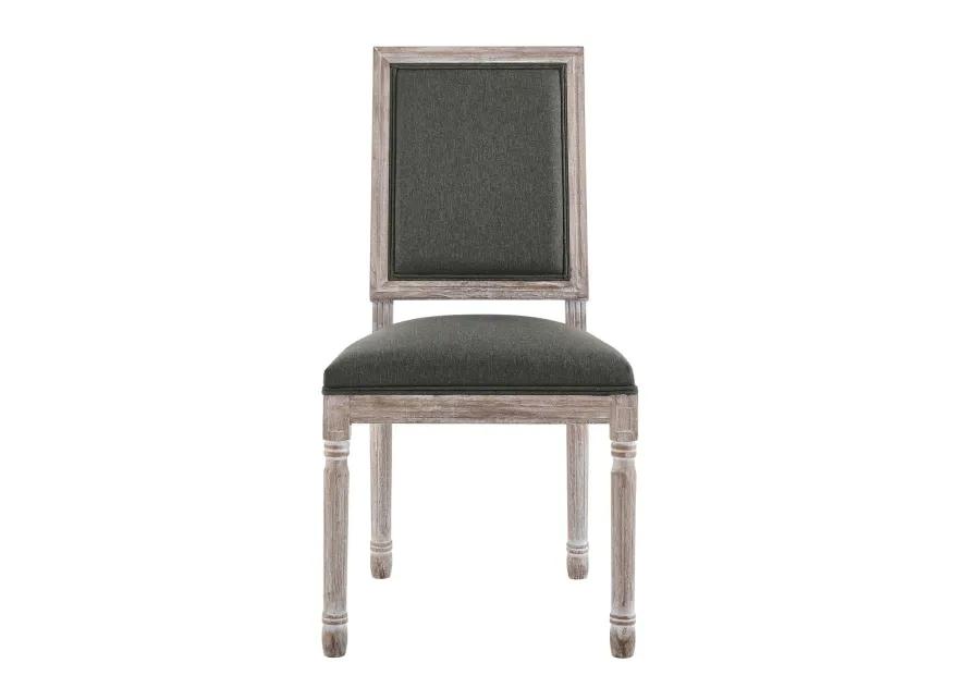 Court French Vintage Upholstered Fabric Dining Side Chair