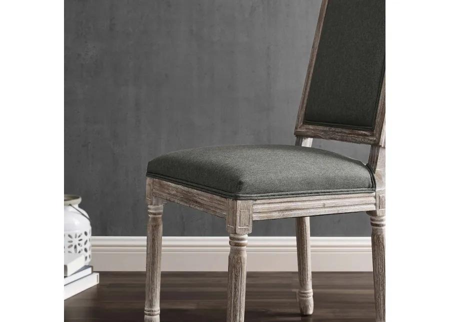 Court French Vintage Upholstered Fabric Dining Side Chair