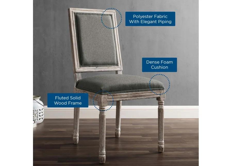 Court French Vintage Upholstered Fabric Dining Side Chair