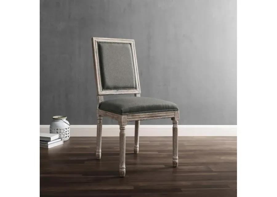 Court French Vintage Upholstered Fabric Dining Side Chair