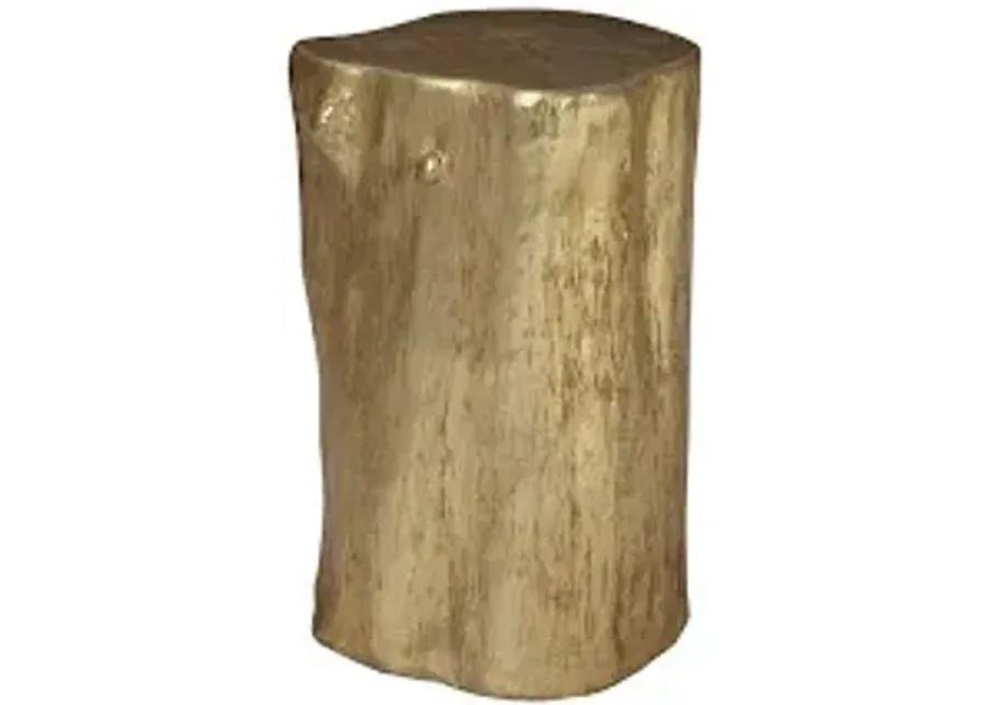 log stool, gold leaf, sm