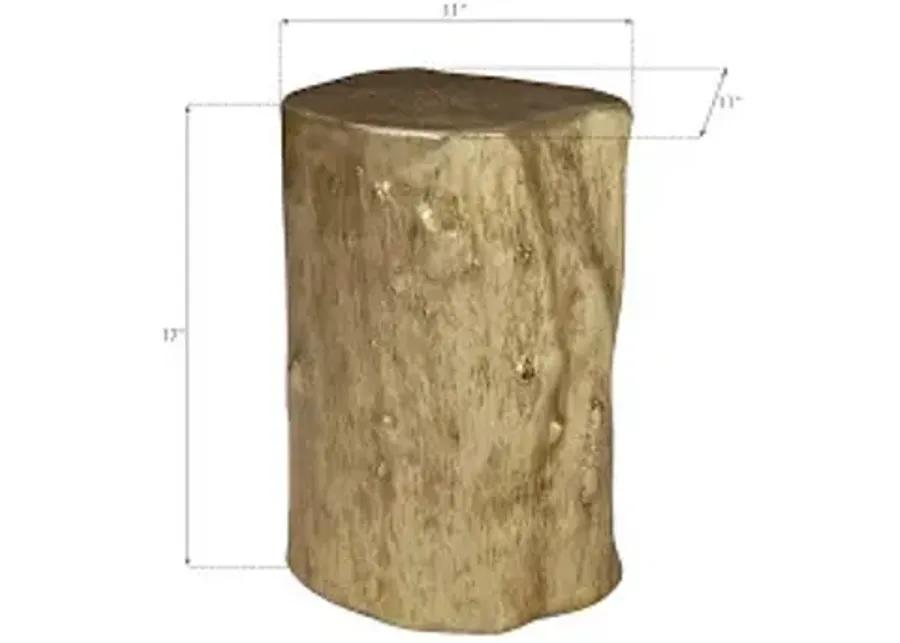 log stool, gold leaf, sm