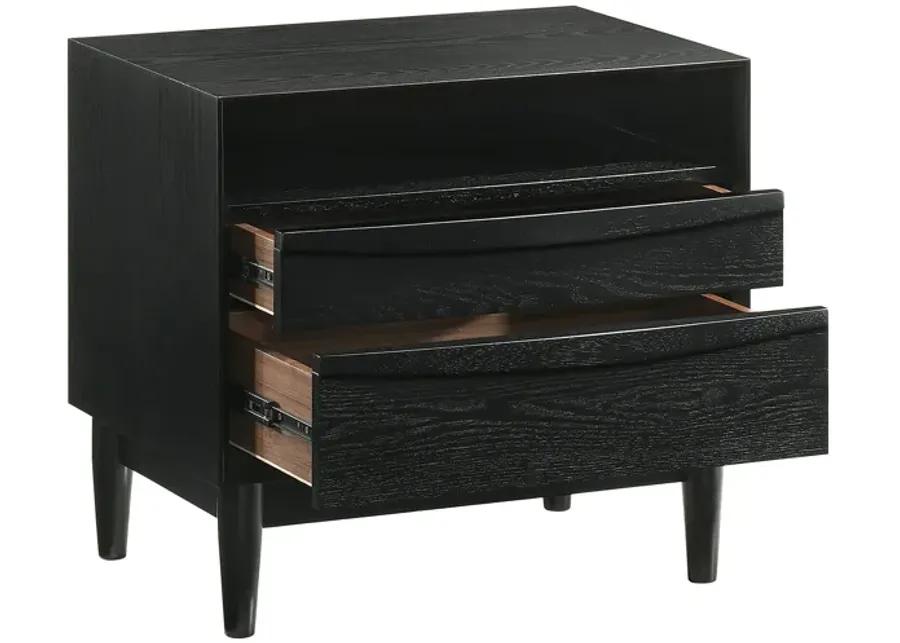 Artemio King 3 Piece Wood Bedroom Set in Black Finish