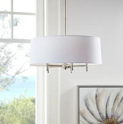 Hampton Hill Presidio Silver/White 5-Light White Drum Shade Chandelier