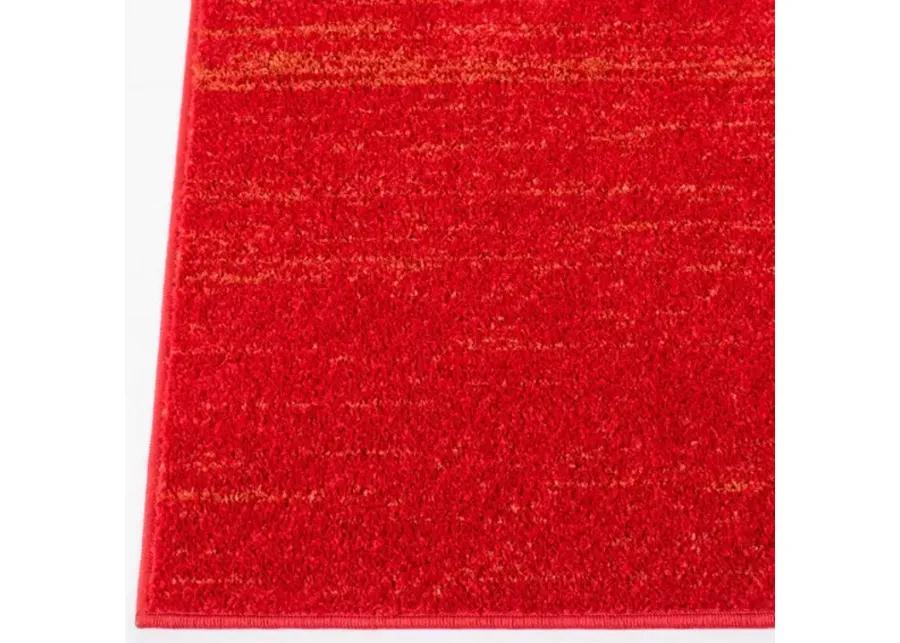 Adirondack Contemporary Red / Grey 2'-2" X 9' Powerloomed Rug