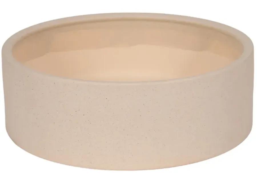 13" Sandy Round Bowl Planter, Ivory