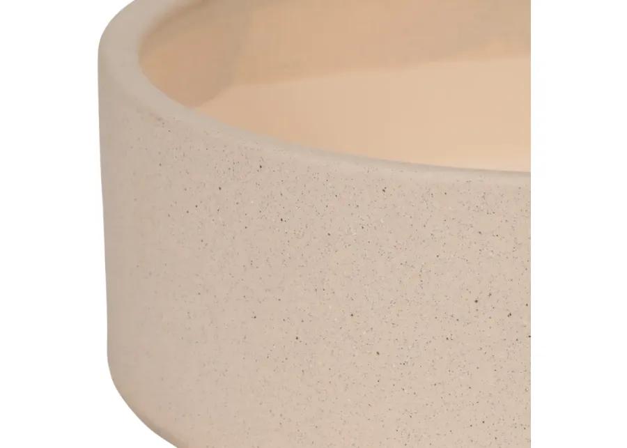 13" Sandy Round Bowl Planter, Ivory