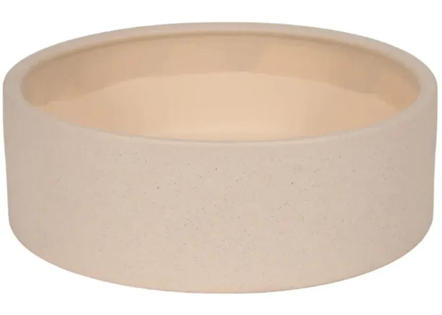 13" Sandy Round Bowl Planter, Ivory