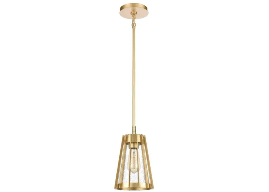 Open Louvers 6.75" Wide 1-Light Mini Pendant - Champagne Gold