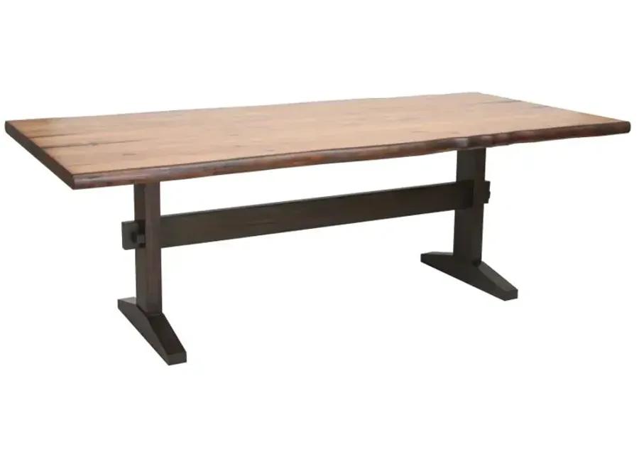 Bexley Rectangular Live Edge Dining Set Natural Honey and Espresso