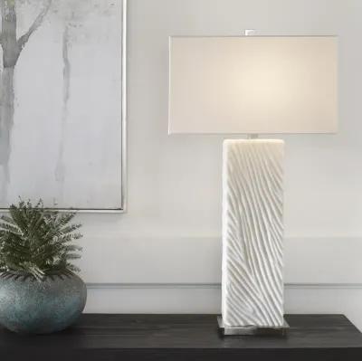 Pillar White Marble Table Lamp