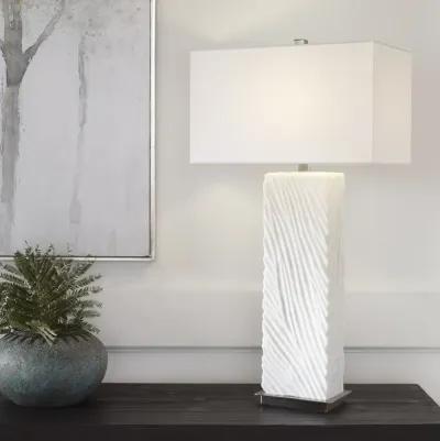 Pillar White Marble Table Lamp